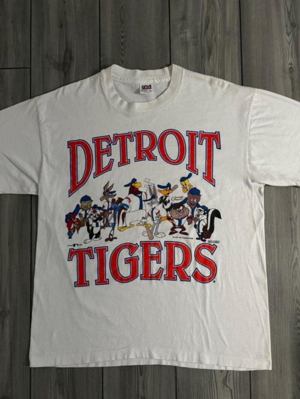 Vintage 90s MLB Detroit Tigers Looney Tunes Baseball Tee